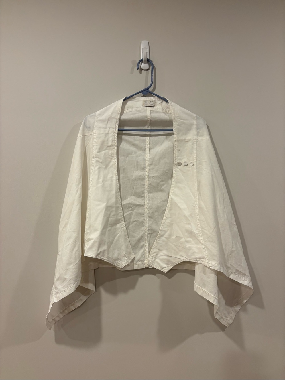 Le Ble en Herbe 100% Cotton Cape Throwover White Lightweight Women’s size XXL